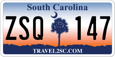 SC license plate ZSQ147