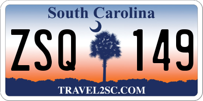 SC license plate ZSQ149