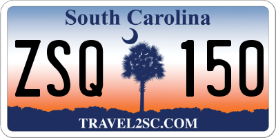 SC license plate ZSQ150
