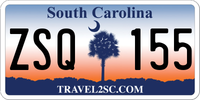 SC license plate ZSQ155