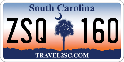SC license plate ZSQ160
