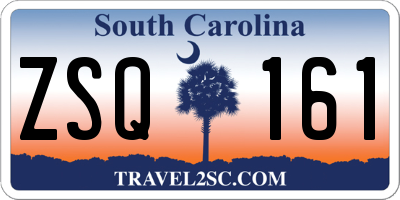 SC license plate ZSQ161