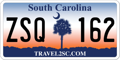 SC license plate ZSQ162