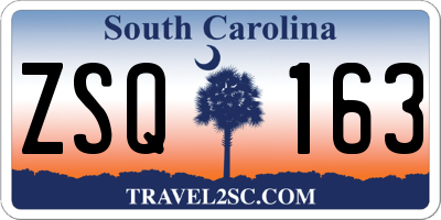 SC license plate ZSQ163