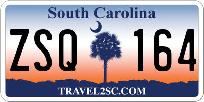 SC license plate ZSQ164