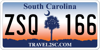 SC license plate ZSQ166