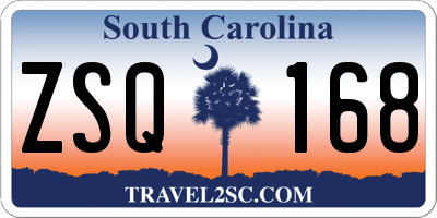 SC license plate ZSQ168