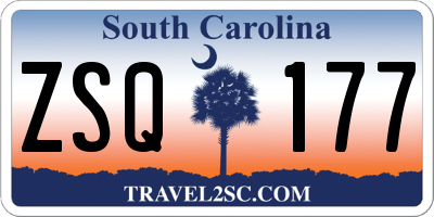 SC license plate ZSQ177