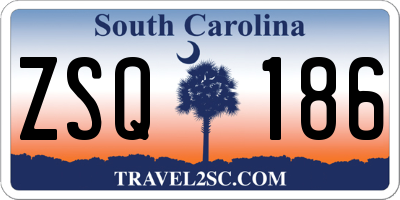 SC license plate ZSQ186