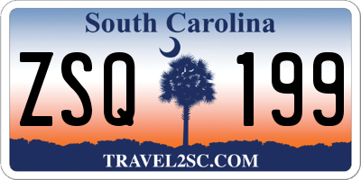SC license plate ZSQ199