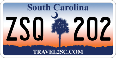 SC license plate ZSQ202