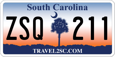 SC license plate ZSQ211