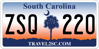 SC license plate ZSQ220