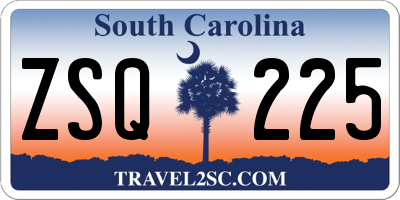 SC license plate ZSQ225