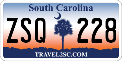SC license plate ZSQ228