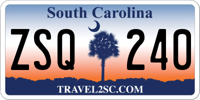 SC license plate ZSQ240