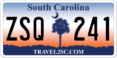 SC license plate ZSQ241