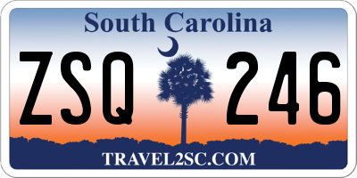 SC license plate ZSQ246