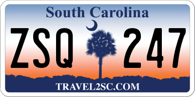 SC license plate ZSQ247