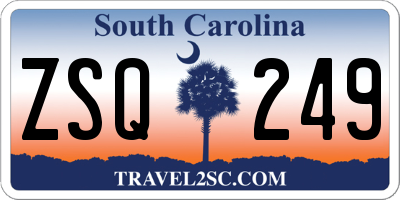 SC license plate ZSQ249