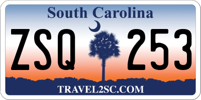 SC license plate ZSQ253