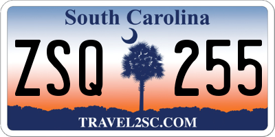SC license plate ZSQ255