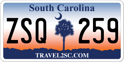 SC license plate ZSQ259