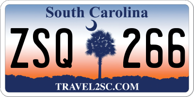 SC license plate ZSQ266
