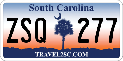 SC license plate ZSQ277