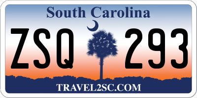 SC license plate ZSQ293
