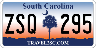 SC license plate ZSQ295