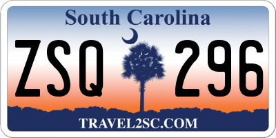 SC license plate ZSQ296