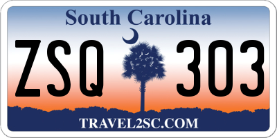 SC license plate ZSQ303