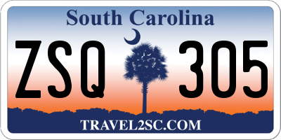 SC license plate ZSQ305