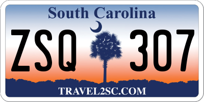 SC license plate ZSQ307