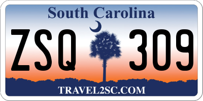SC license plate ZSQ309