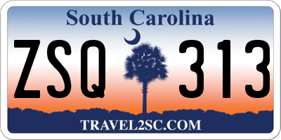 SC license plate ZSQ313