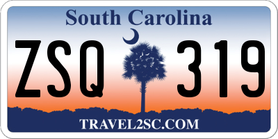 SC license plate ZSQ319