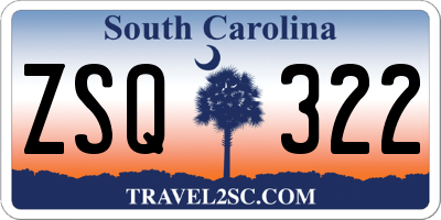 SC license plate ZSQ322