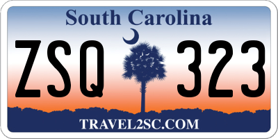SC license plate ZSQ323