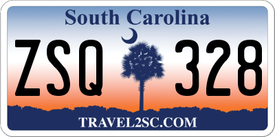 SC license plate ZSQ328