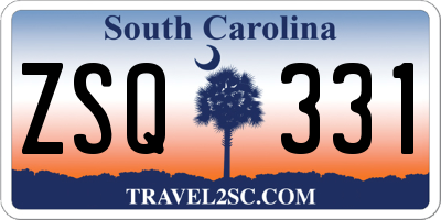 SC license plate ZSQ331