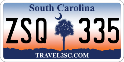 SC license plate ZSQ335