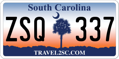 SC license plate ZSQ337