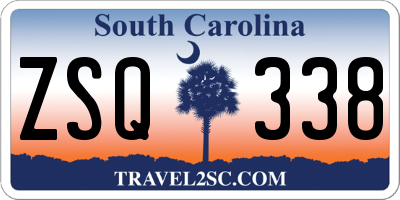 SC license plate ZSQ338