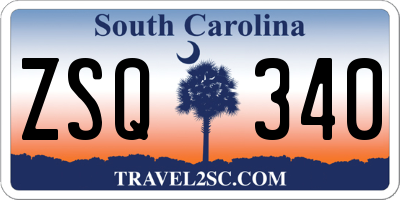 SC license plate ZSQ340