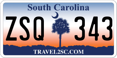 SC license plate ZSQ343