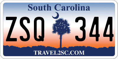 SC license plate ZSQ344