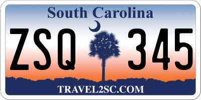 SC license plate ZSQ345