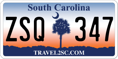 SC license plate ZSQ347